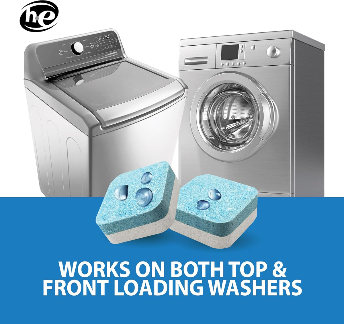 Washing Machine Cleaning tablets, 12 pack is Formulated with Enzyme, Deep Cleans and Deodorizes Front and Top Loading