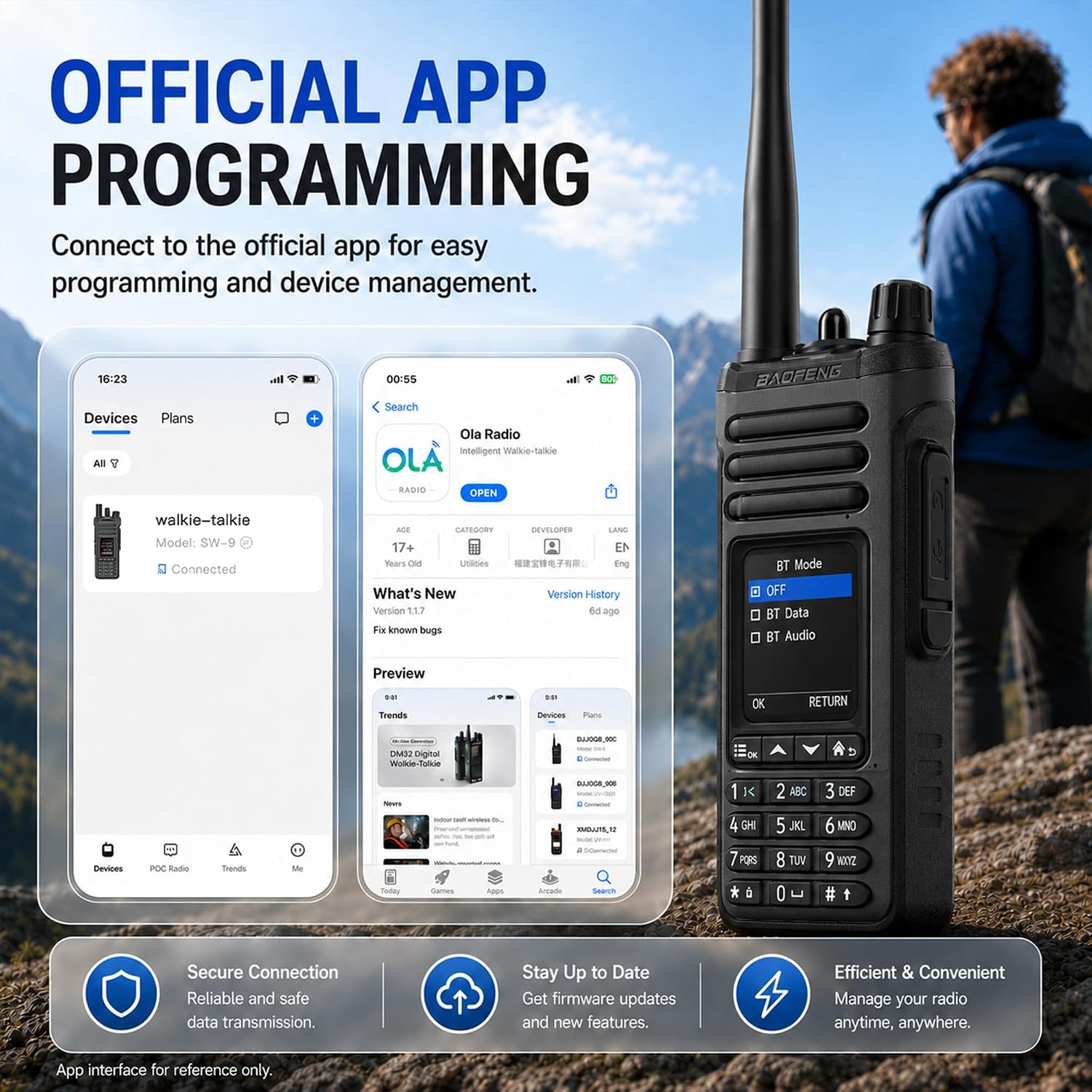 UV-36 Pro/SW-9 VHF UHF Handheld Ham Radio with App Programming | Analog dual-band radio with 2.0 in TFT display, full
