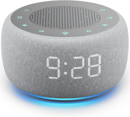 Alarm Clock with Sound Machine for Bedrooms – 2-in-1 White Noise Machine for Sleep, Gentle Wake-Up with Soft Alarm
