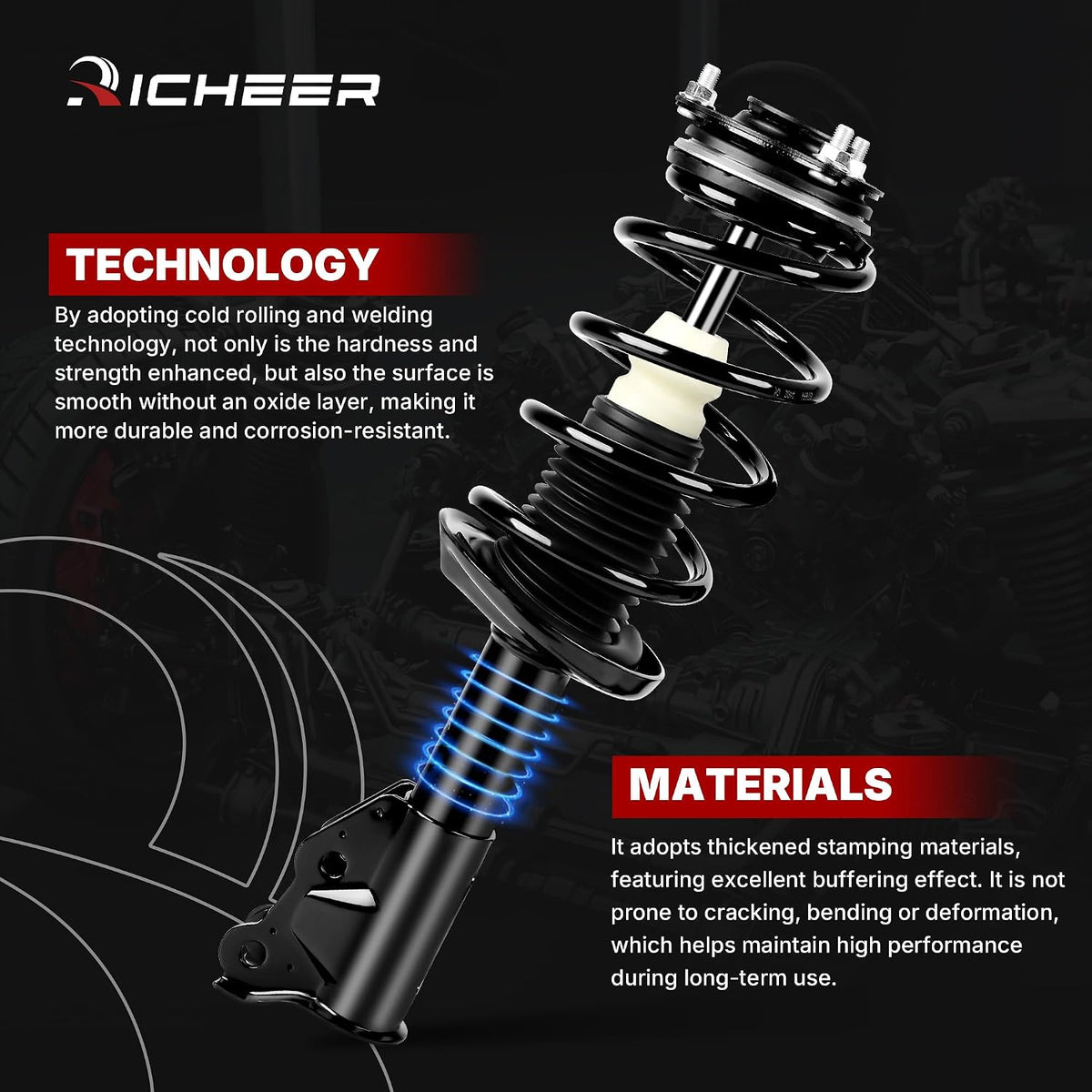 Richeer Front and Rear 4 PCS Strut Shock Assembly Fits 2006-2011 Civic