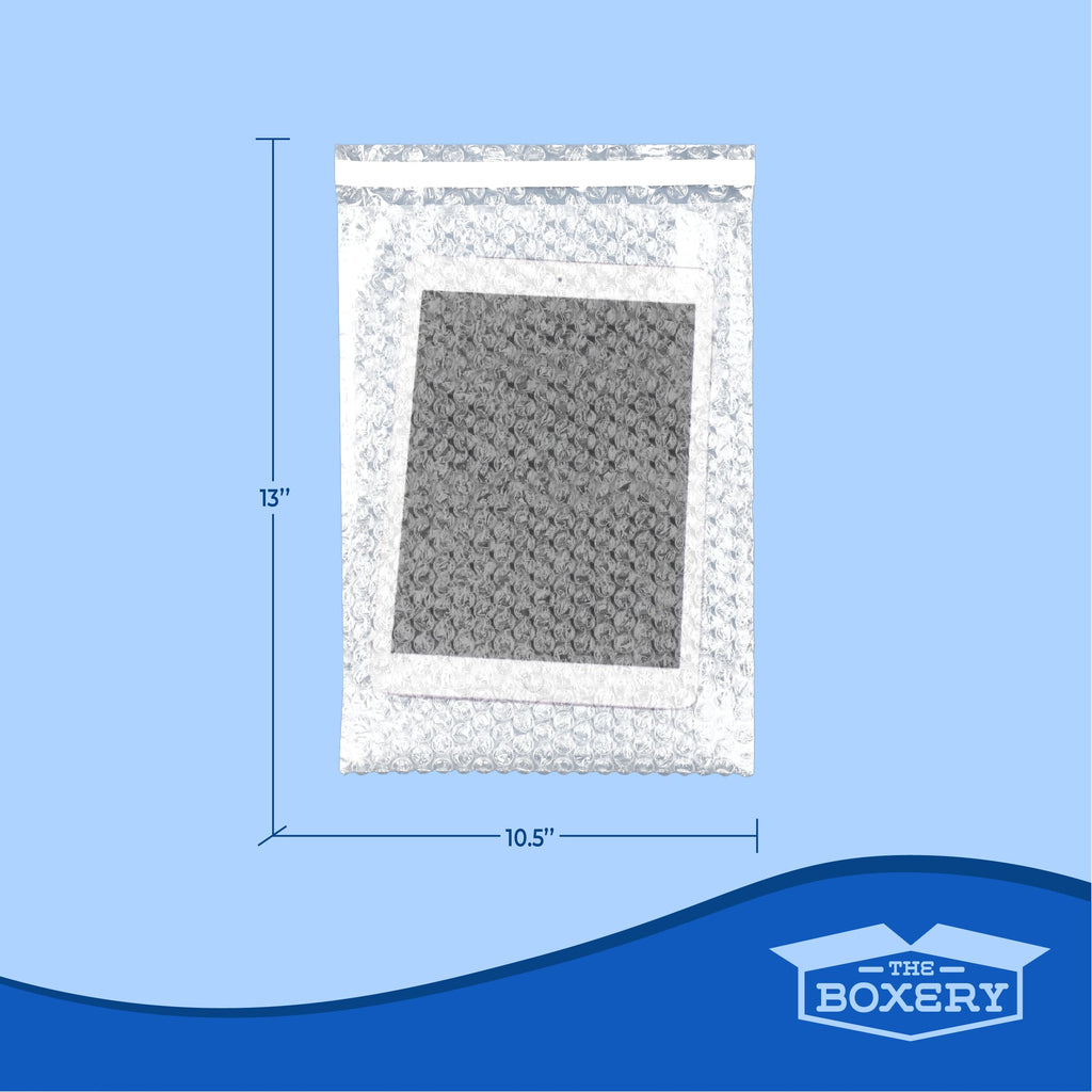 10.5x13" Clear Self-Sealing Bubble Out Bag Pouches, 250 Pack