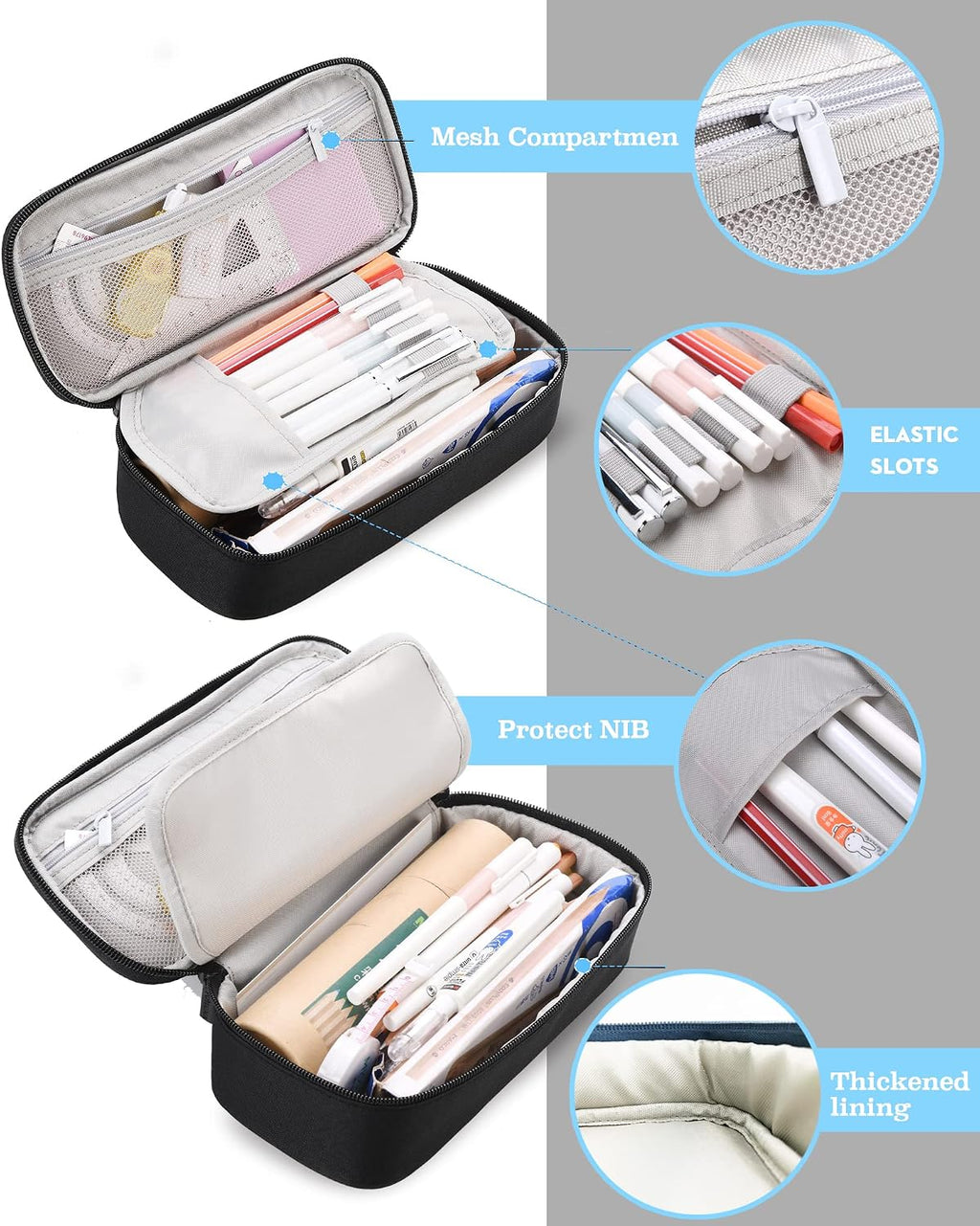Pencil Case Big Capacity Pencil Pouch Bag Box for Girls Boys Gift | Durable Zipper With Handle, Aesthetic Pen Case