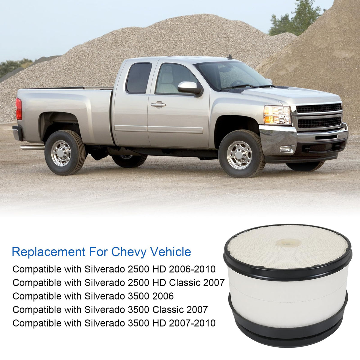 25839611 Air Filter Replacement For Chevy Silverado GMC Sierra 2006-2010