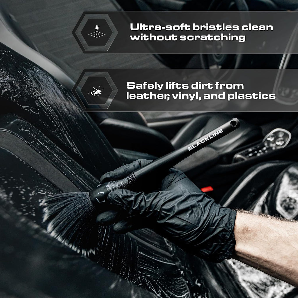 Car Detail Brushes- Luxury Car Detailing Brush Set for Interior and Exterior - Best Auto Detailing Brushes - Premium