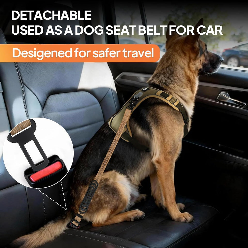 Heavy Duty Dog Leash for Large Dogs that Pull, 4-7FT Tactical Bungee Leash