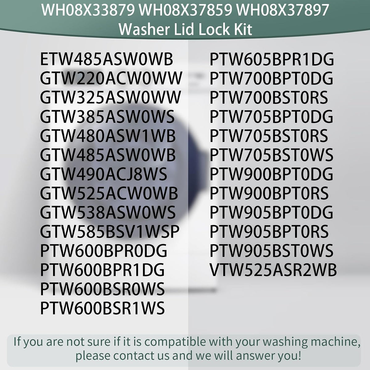 WH08X33879 WH08X37859 WH08X37897 Washer Lid Lock Assembly Fit for ge Replace Models PTW600BSR1WS PTW600BPR1DG PTW605BPR1DG PTW700BPT0DG PTW900BPT0DG PTW905BPT0RS HTW265ASW0WW GTW220ACW0WW GTW385ASW0WS