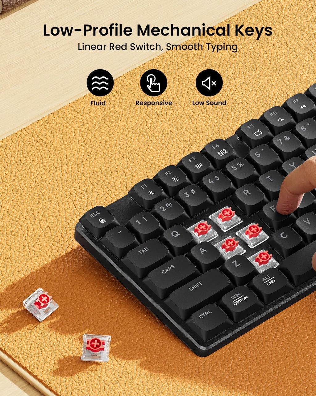 Wireless Mechanical Keyboard and Mouse, No Backlight