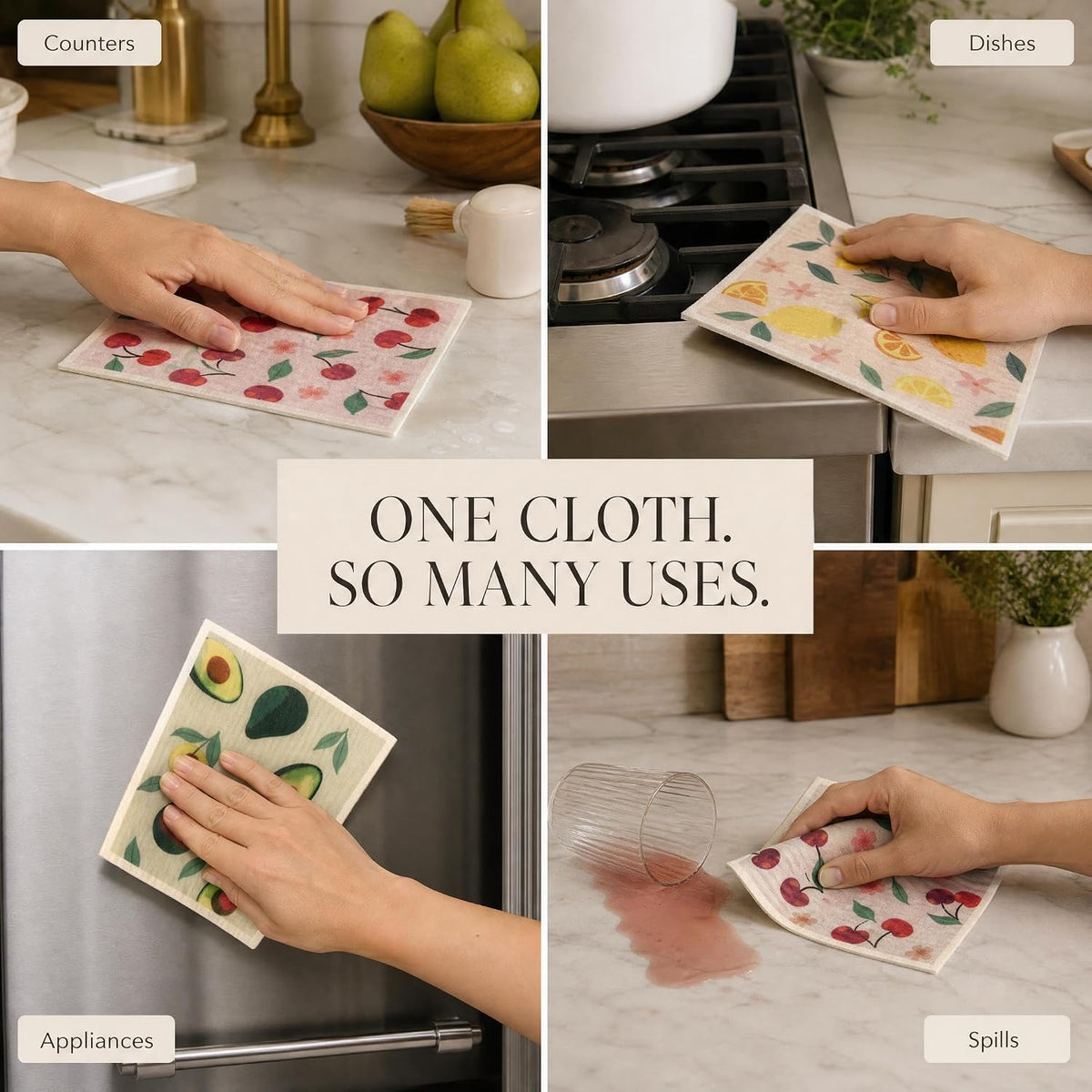 Beautiful Swedish Dishcloths for Kitchen Set of 5