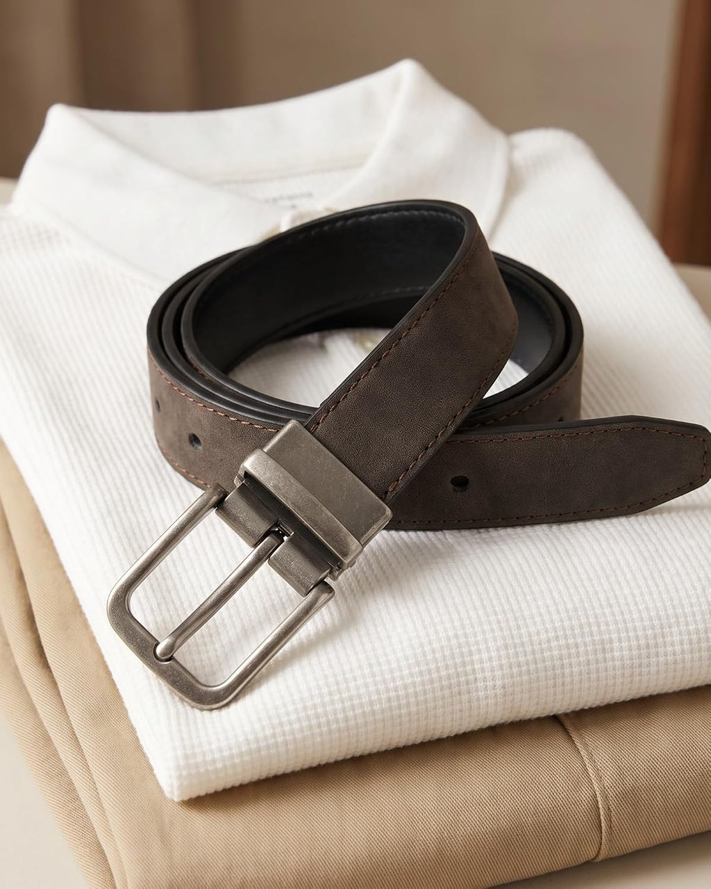 1" Boys Reversible Dress Belt 1 Piece - Leather Belt for Kids | 1 Belt, 2 Colors, Classic Style, Trim-to-fit