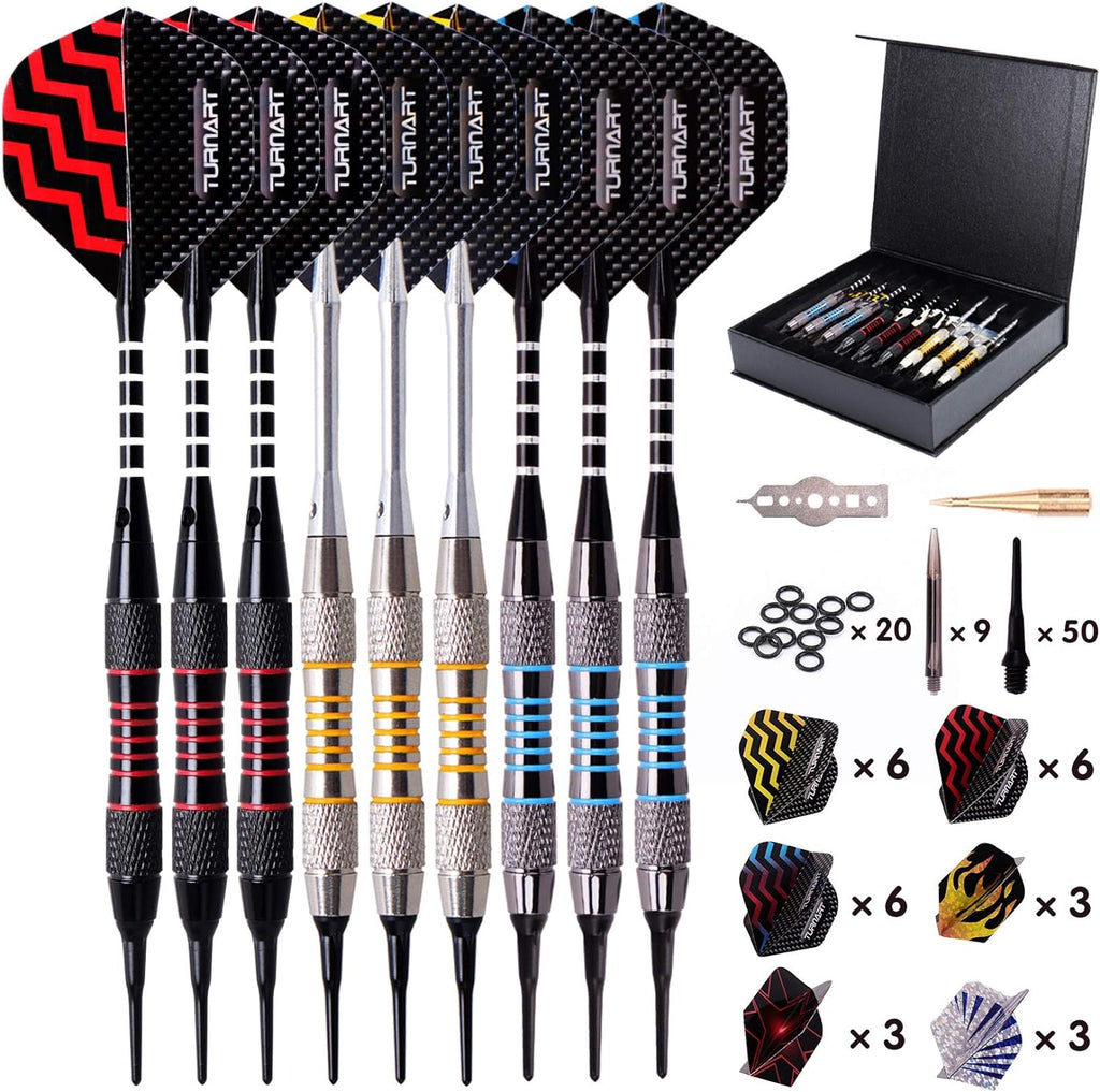 Darts Plastic Tip 9 Pcs 18 Grams Professional Soft Tip | Darts Set for Electronic Dartboard with 50 Extra Tips 9