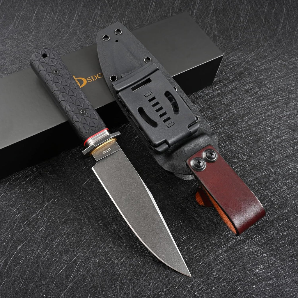 DC53 Steel Fixed Blade Hunting Knife with Sheath - Tactical EDC Knife for Men, Essential for Outdoor Survival Camping