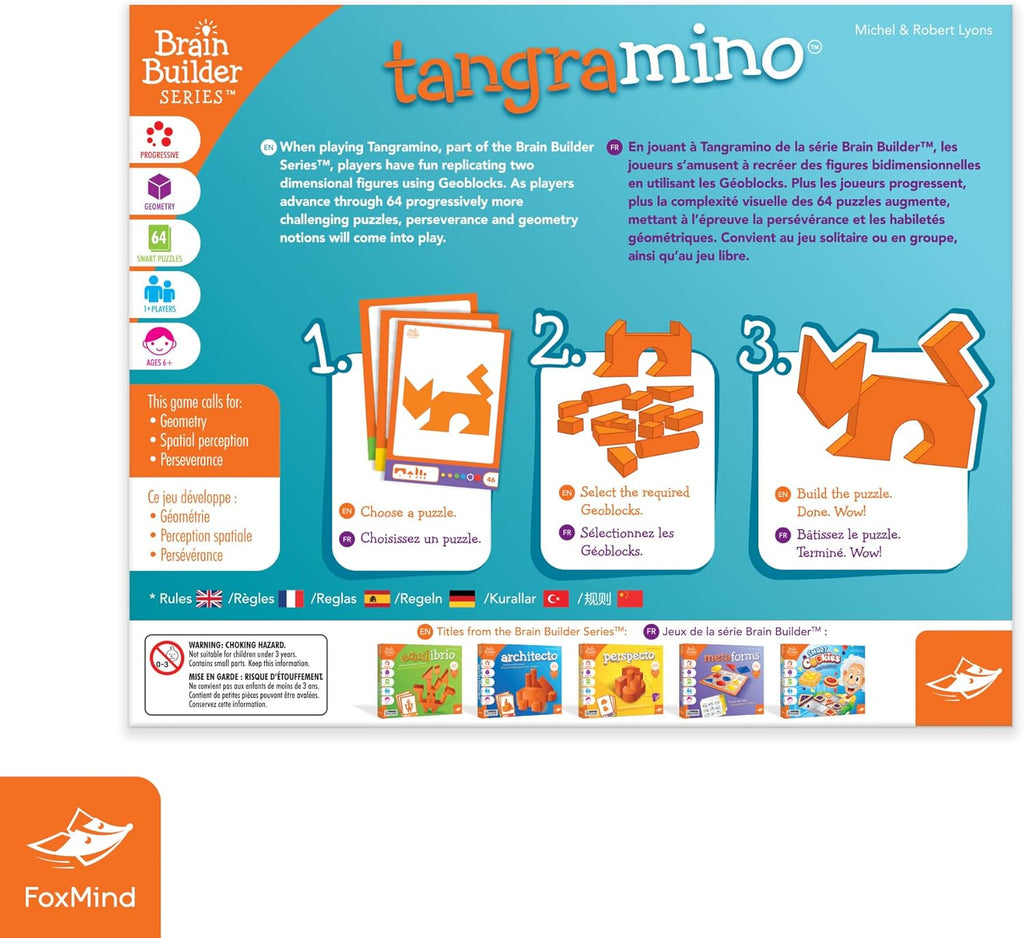 Games: Tangramino Spatial Logic and Visualization Game, Smart Fun with Shapes, 64 Smart Puzzles to Work Through, 6