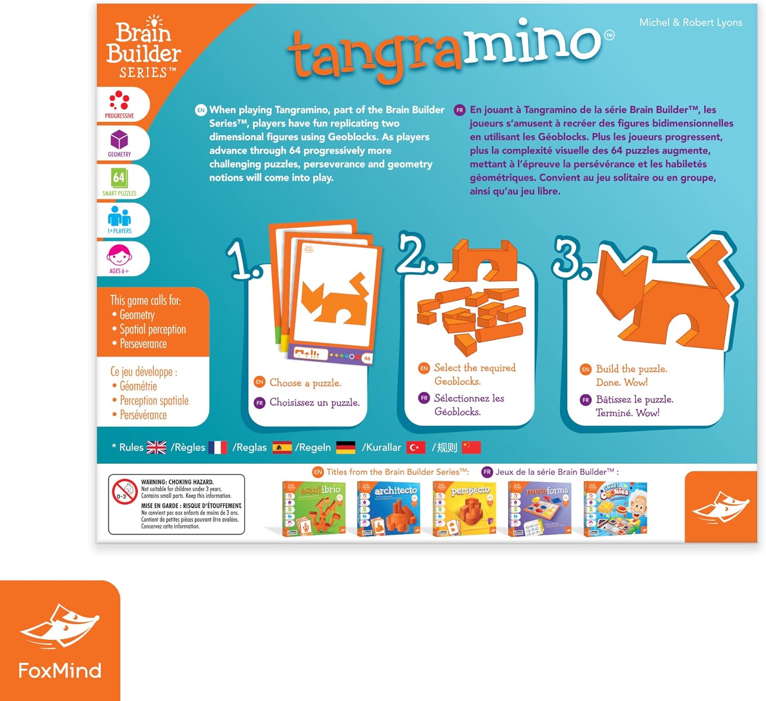 Games: Tangramino Spatial Logic and Visualization Game, Smart Fun with Shapes, 64 Smart Puzzles to Work Through, 6