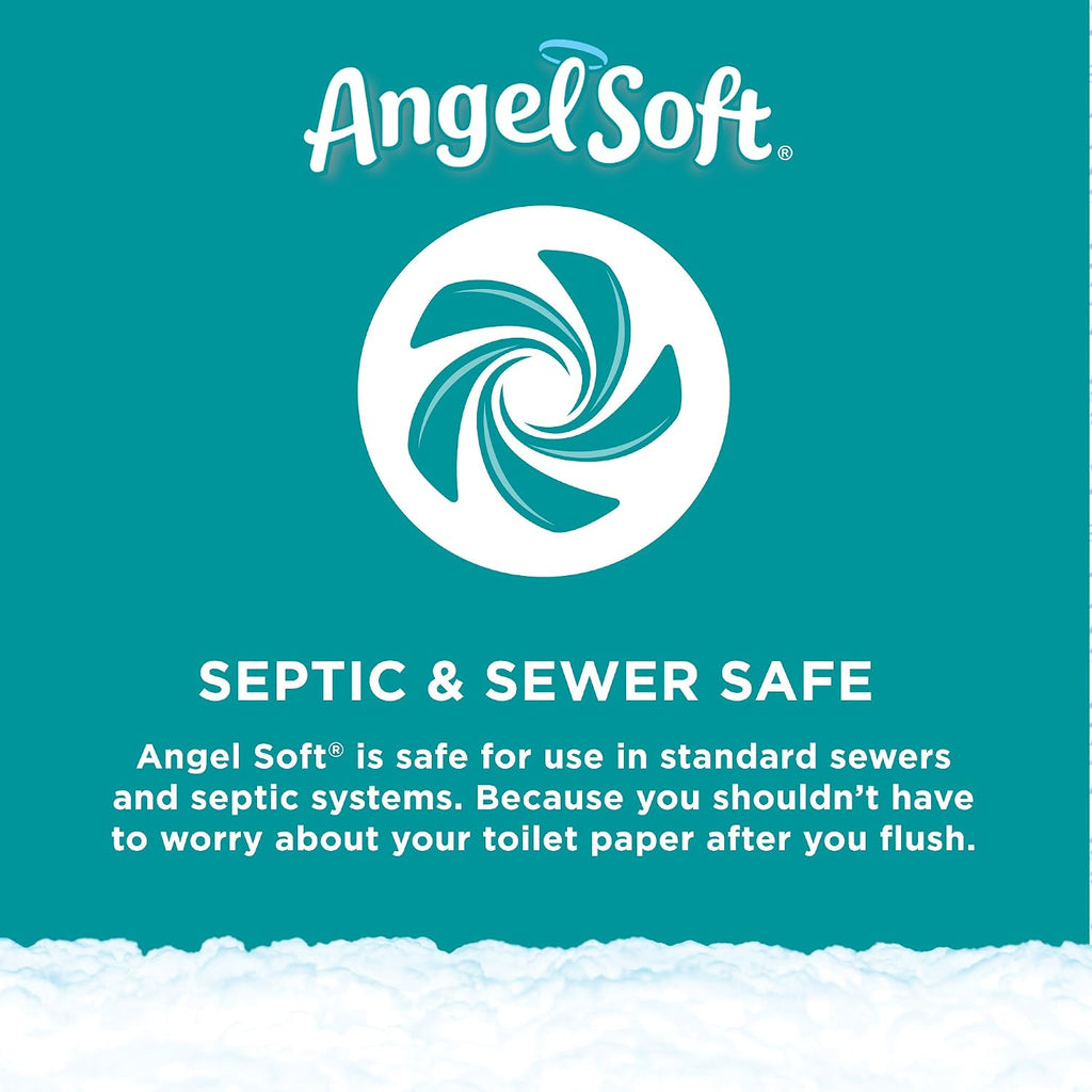 Angel Soft White 2-Ply Septic Safe Toilet Paper Tissue, 36 Double Rolls, 72 Regular Rolls, 260 Plus Sheets Per Double