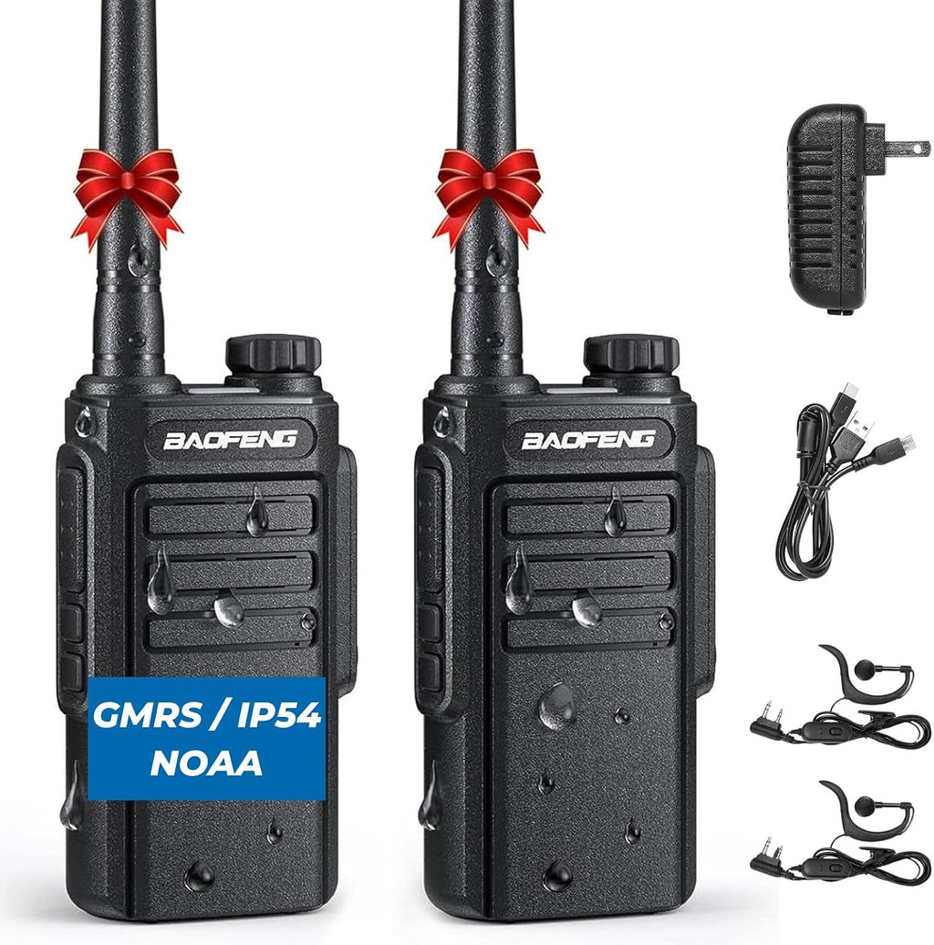 MP31 GMRS Handheld Radios, Waterproof Walkie Talkies, 2 Pack | USB-C Rechargeable, NOAA, Long Range Repeater Capable