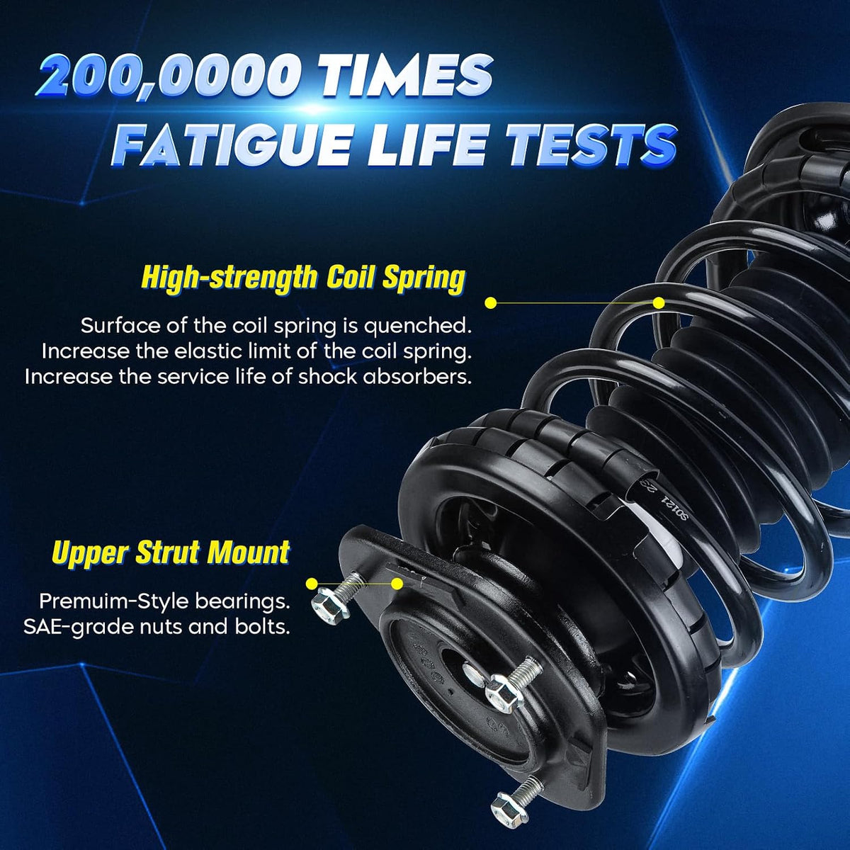 Front Strut Shock Assembly w/Coil Spring for Toyota Corolla 1993-2002, Replace 271951L 271951R, Left & Right, 2PCS