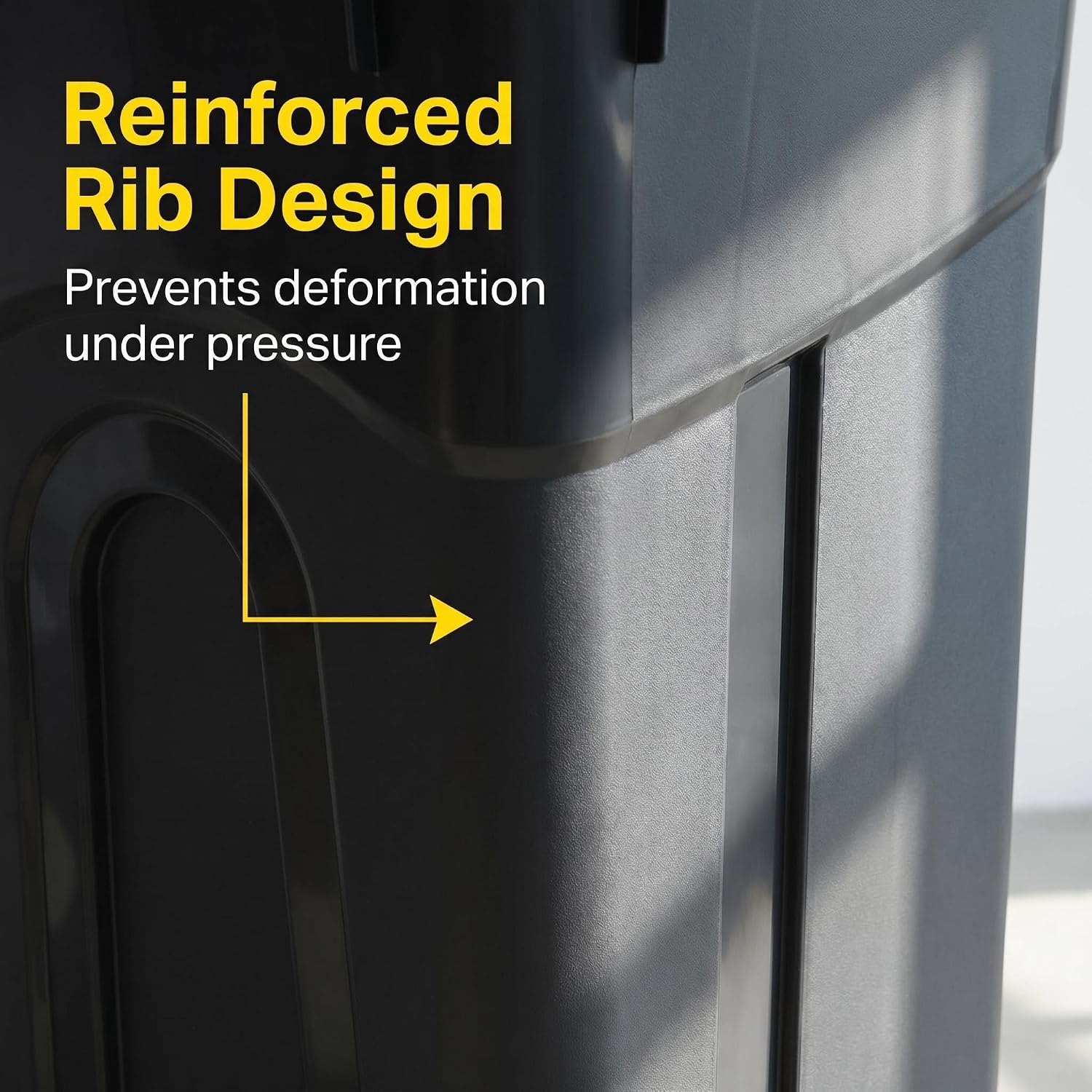32-Gallon Wheeled Outdoor Trash Can - Heavy-Duty Black Garbage Bin with Secure Lid and Pull Handle for Yard, Patio