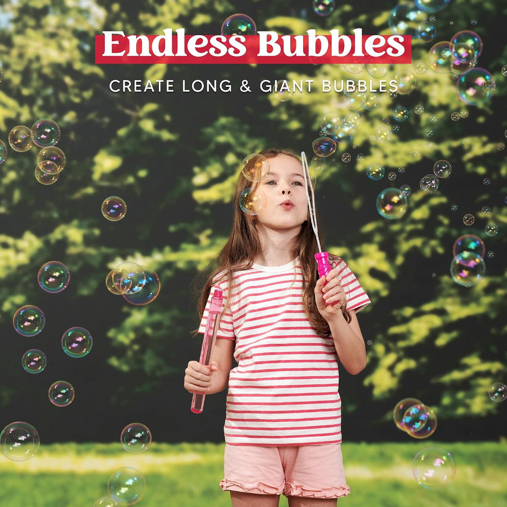 14.6’’ Big Bubble Wands for Kids, 6 PCS Bubble Wand with Refill Solution for Summer Toy Party Favor, Outdoors Toy