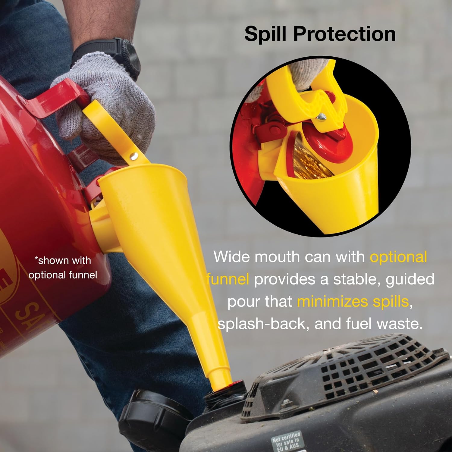 2.5 Gallon Type I Red Safety Gas Can for Gasoline | Flame Arrester, Self-Closing Lid, and F-15 Funnel, Made in the