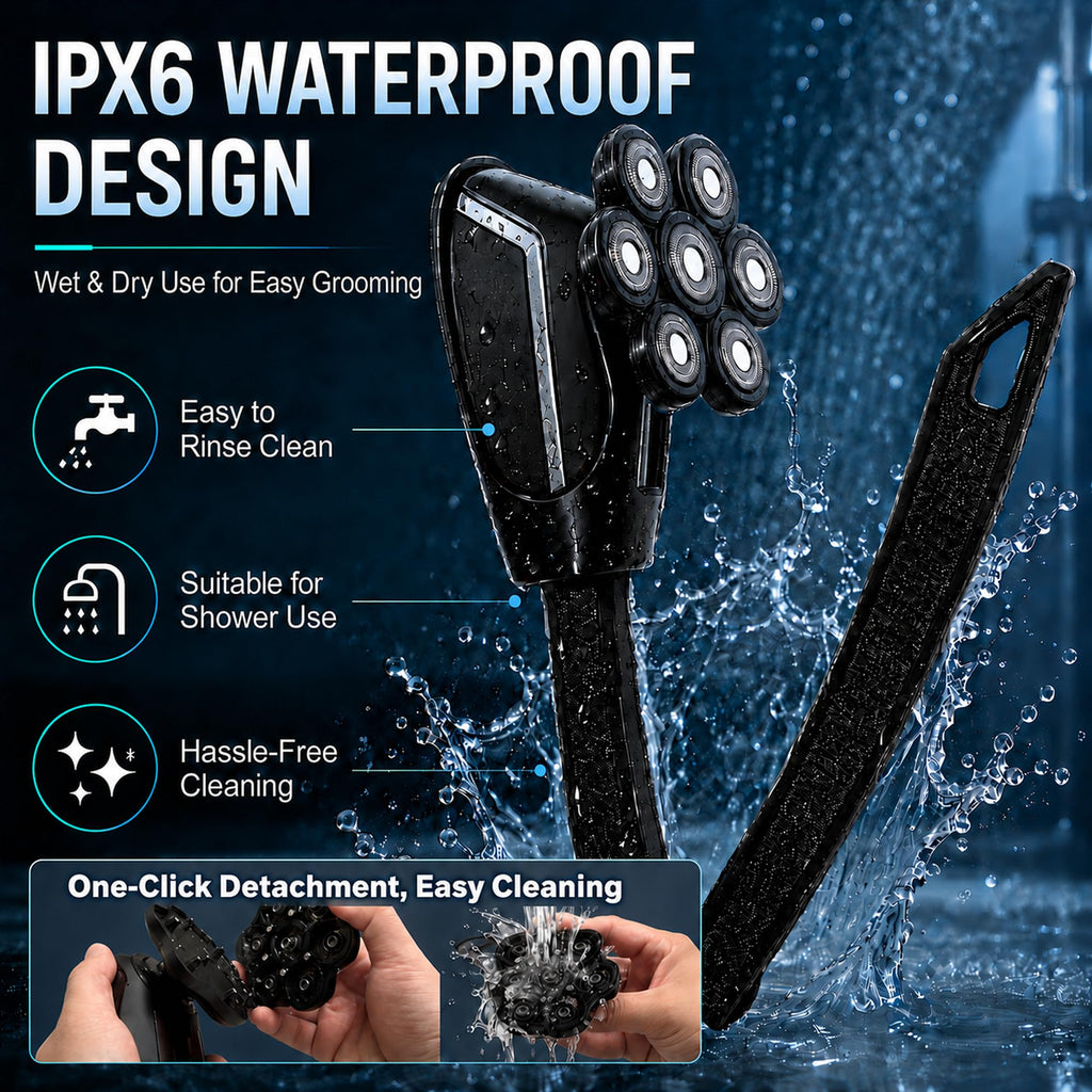 6-in-1 Back Shaver for Men, Body Groomer, Foldable Handle