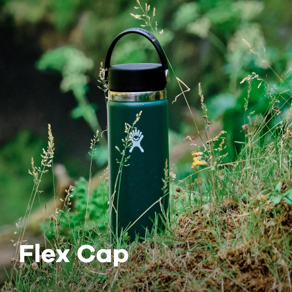 Water Bottle - Insulated Stainless Steel - Wide Mouth FLex Lid, Non Spill, Leakproof and Refillable in 32 Oz Moonshadow
