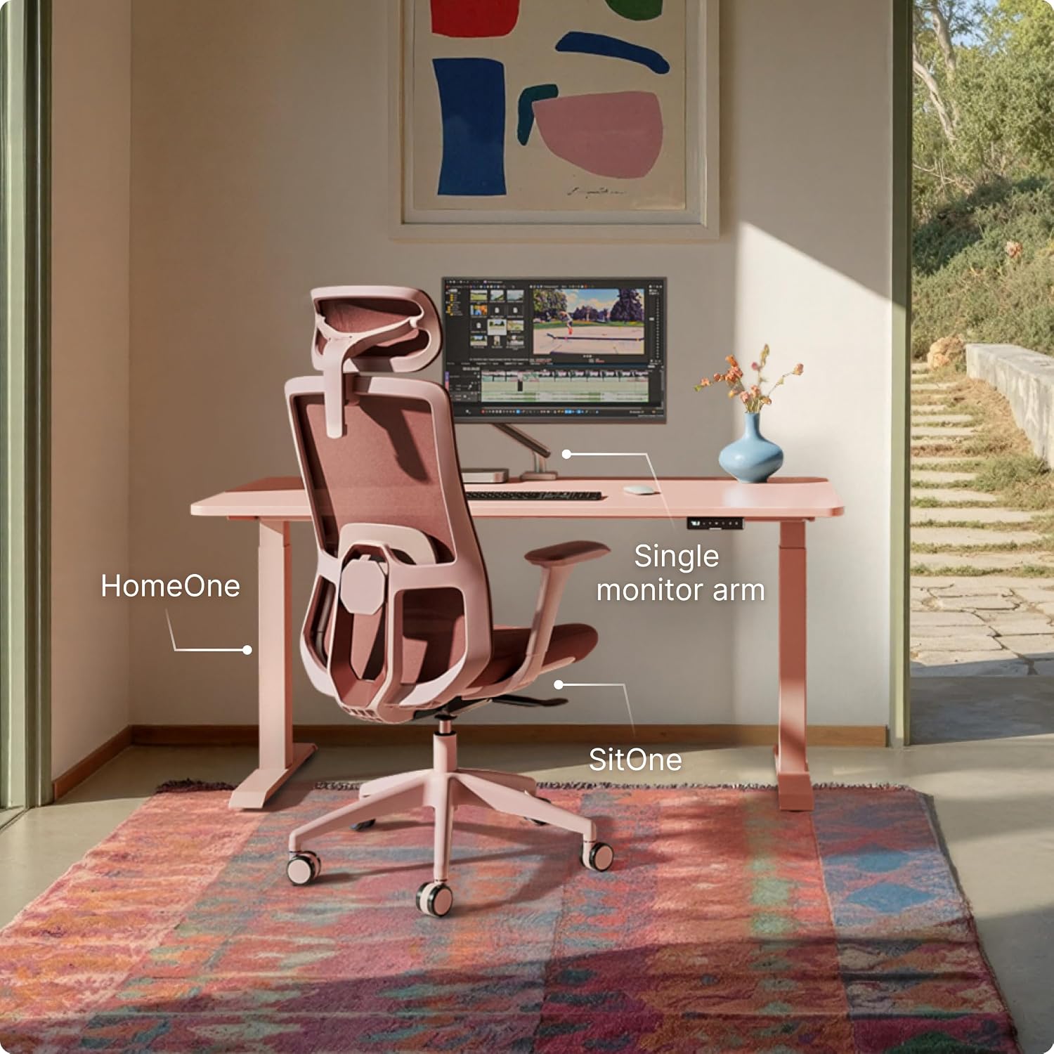 Ergonomic Office Chair — Adjustable Desk Chair with Lumbar Support, Headrest, Armrests, Breathable Mesh Back, Height
