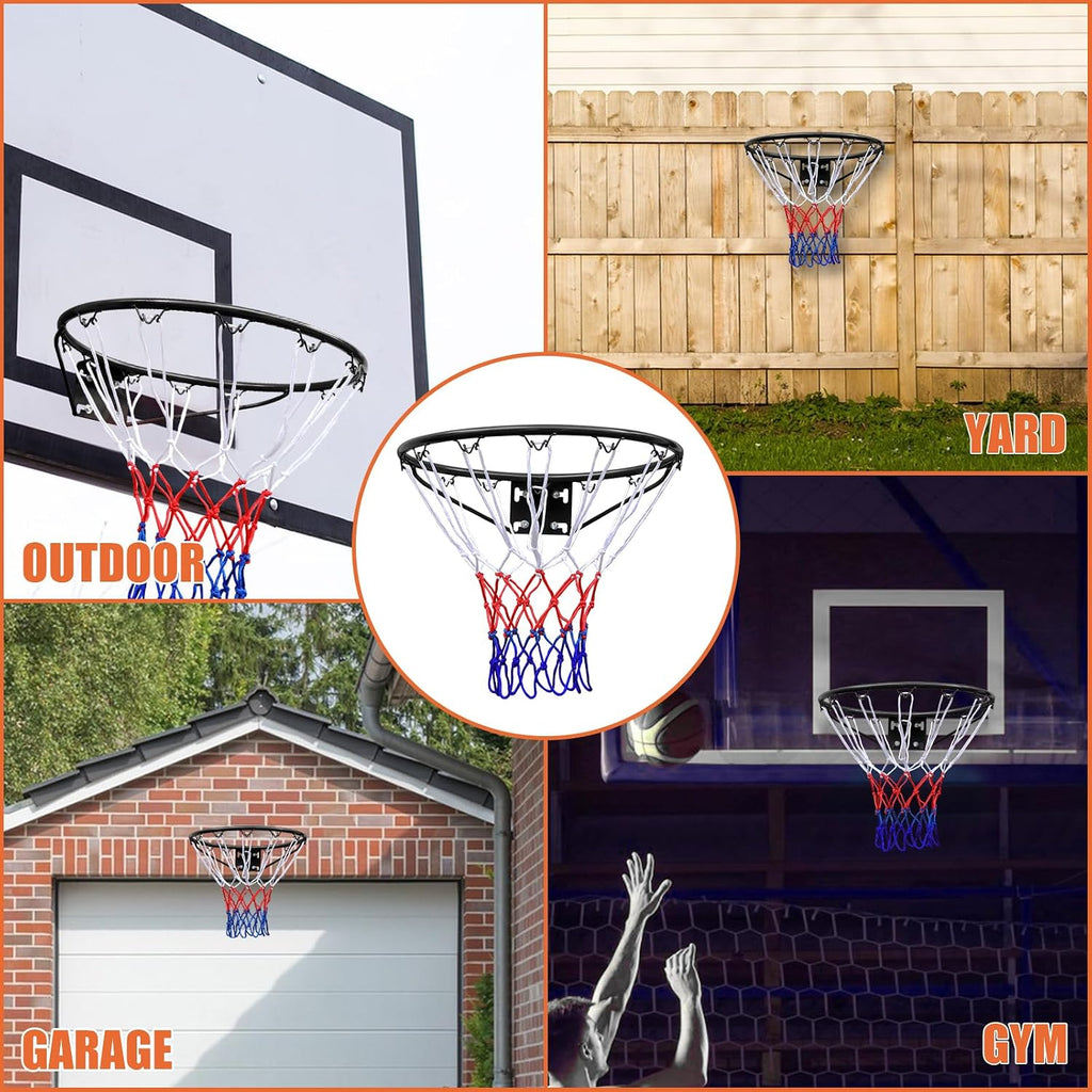 Basketball Rim Goal 18 ", Replacement Basketball Rim Goal Hoop Net for Indoor Outdoor