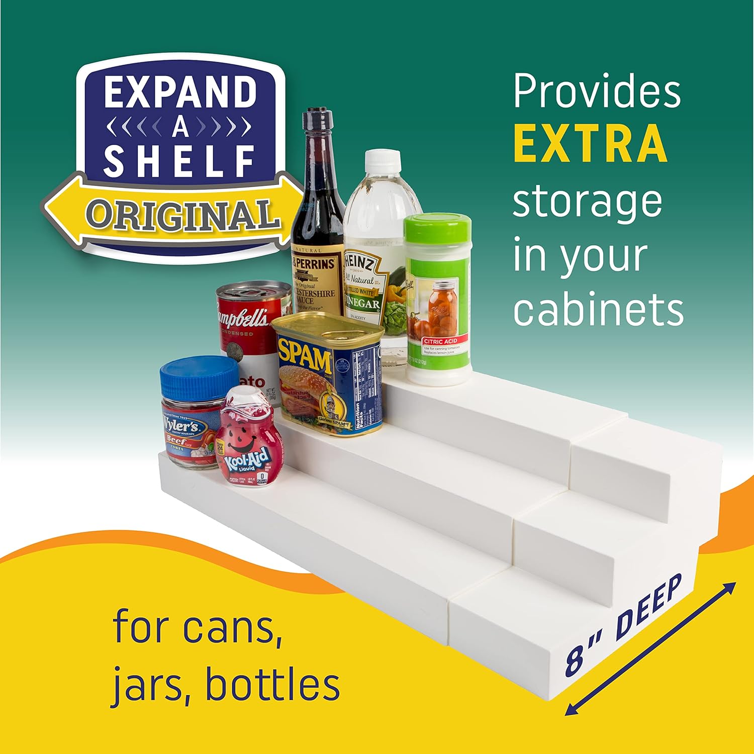 Dial Industries 3 Tier Adjustable Canned Goods Shelves for Kitchen Cabinet and Pantry Organization, Standard