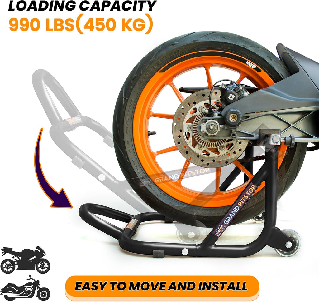 Motorcycle Stand, Paddock Lift Stand for Rear Wheel with Fork & Swingarm Spool,Weight Capacity 529 lbs/240 Kg's