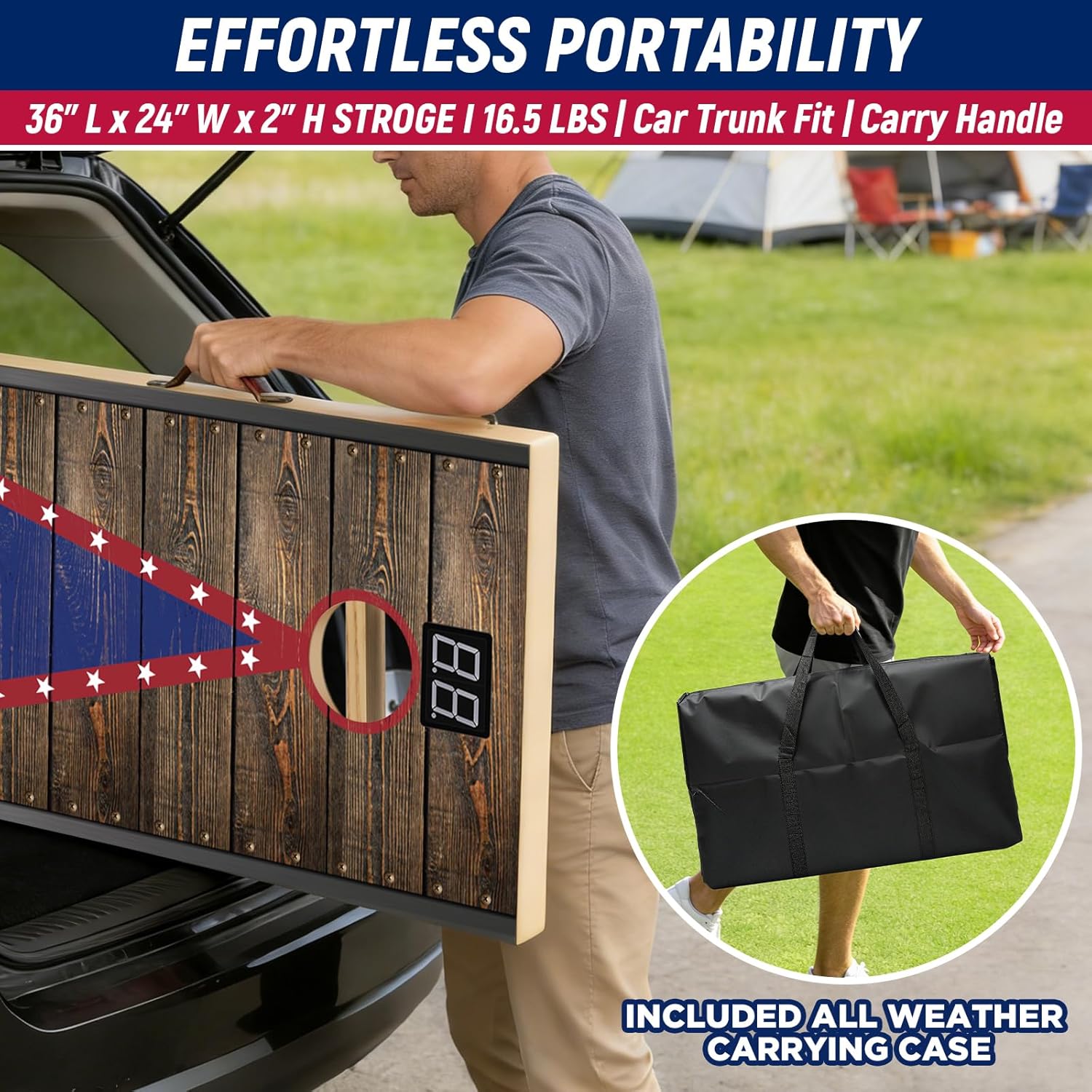 Electronic Cornhole Board Set 3x2 4x2ft Automatic Scoring Corn Hole Game for Adults & Kids - Tailgate Size Infrared