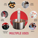 Stainless Steel Candy and Deep Fry Thermometer, 12-Inch Analog Paddle with Pan Clip, Ideal for Frying, Sugar