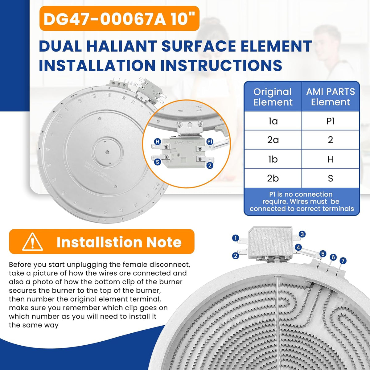 DG47-00067A 10 In Dual Radiant Surface Element Fit For L-G Electric Ranges
