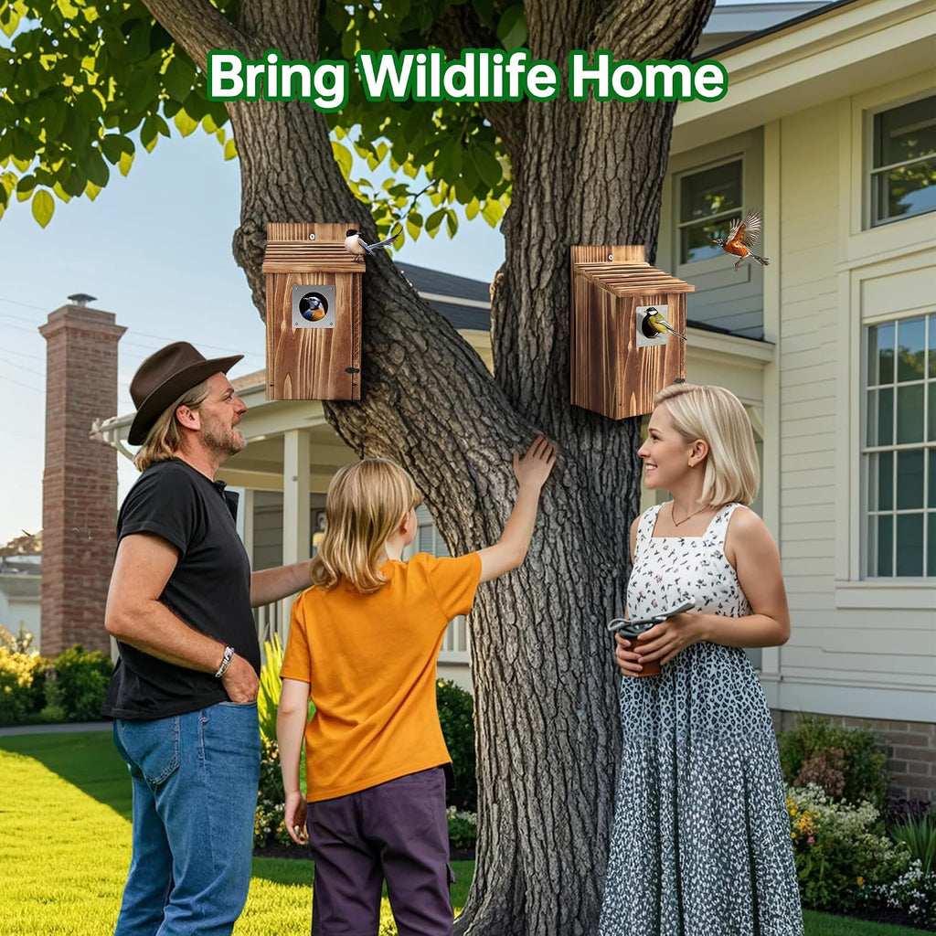 Bird Houses for Outside with Metal Predator Guard