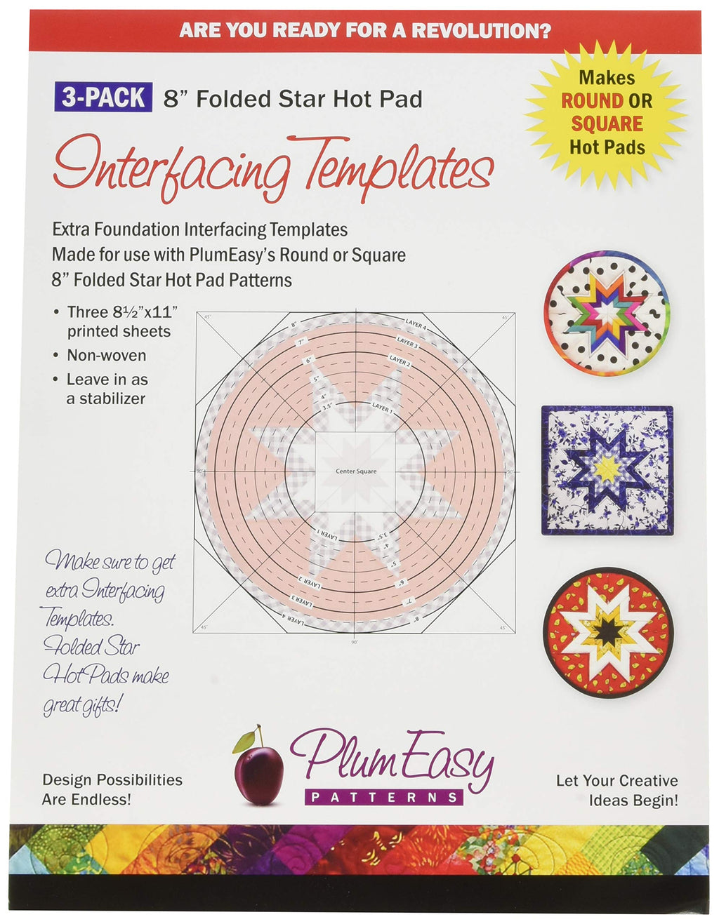 Hot Pad Interfacing Templates 3-Pack