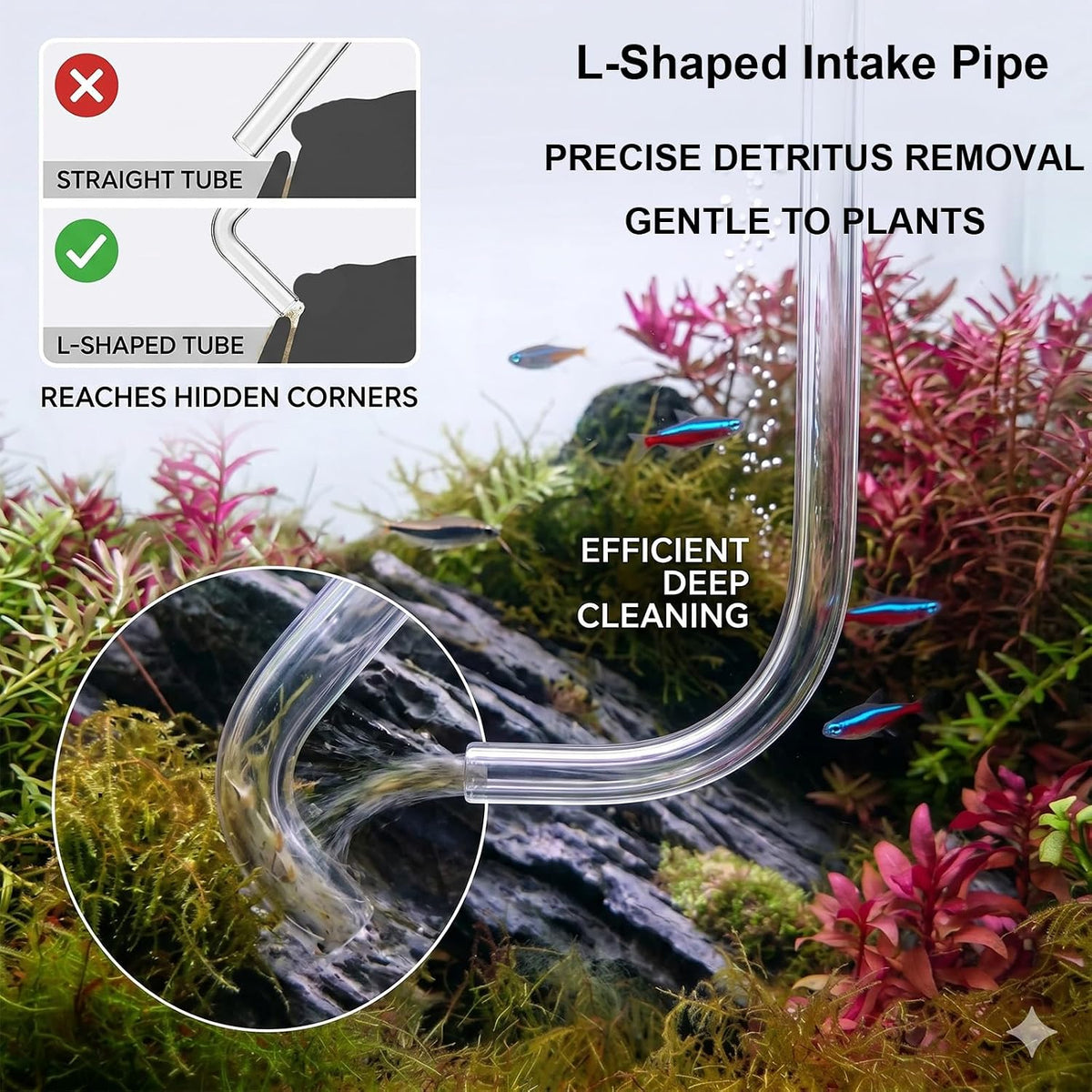 Aquarium Siphon Vacuum and Water Changer Kit for Small Fish Tanks