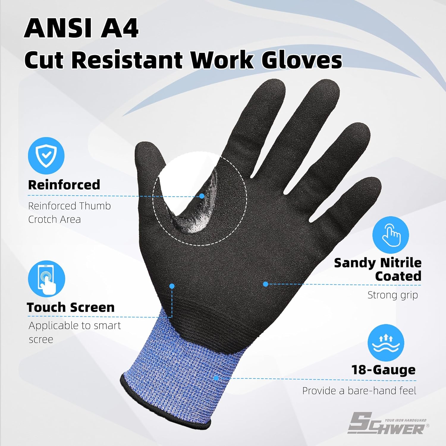 A4 AIR-SKIN Cut Resistant Work Gloves with Extreme Lightweight & Thin, Grip Glove for Fishing, Refined Work