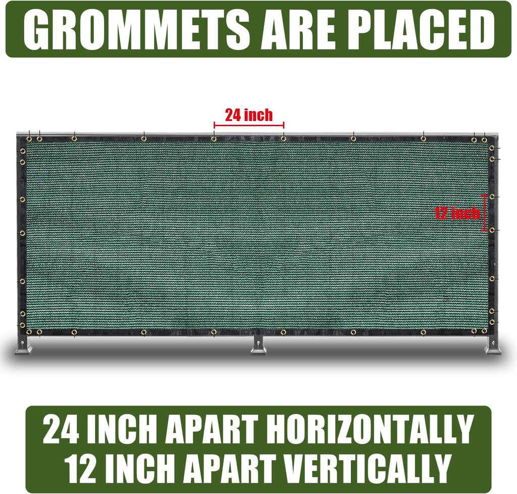 Green 6FT X 50FT Outdoor Privacy Screen Fence & Mesh Shade Net Cover, Ideal for Garden and Backyard - Enhances
