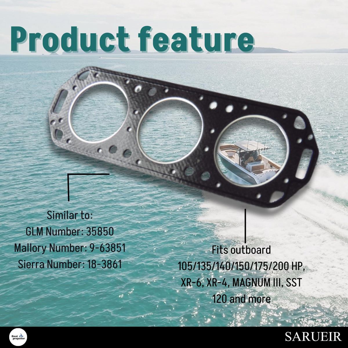 27-18785-1 Head Gasket Replacement for Mercury 135-200 HP Outboard