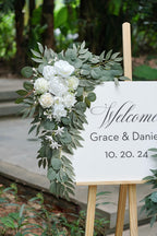 Artificial White Wedding Arch Flowers Set of 2