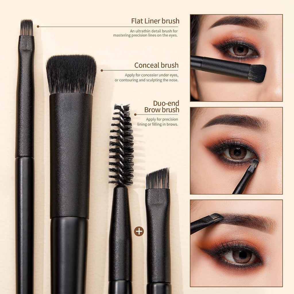 Eyeshadow Brush Set 10pcs Eye Makeup Brushes for Blending T337