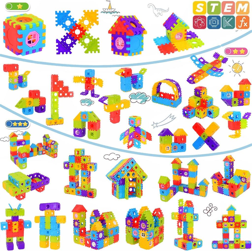 Building Blocks for Toddlers & Kids 180 Pcs Toy Building Sets – STEM Building Toys –Interlocking Building Blocks for