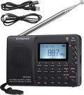 Portable Bluetooth Radio, FM AM Shortwave Radios with Sleep Timer and Preset Function, Rechargeable Digital Recorder