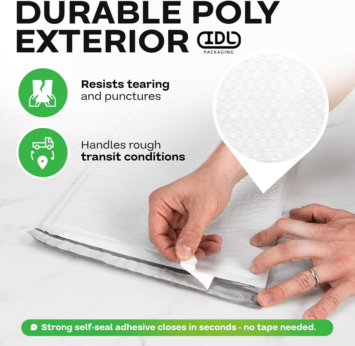 Poly Bubble Mailers 14.25" x 20", Pack of 10 USA-Made Padded Envelopes