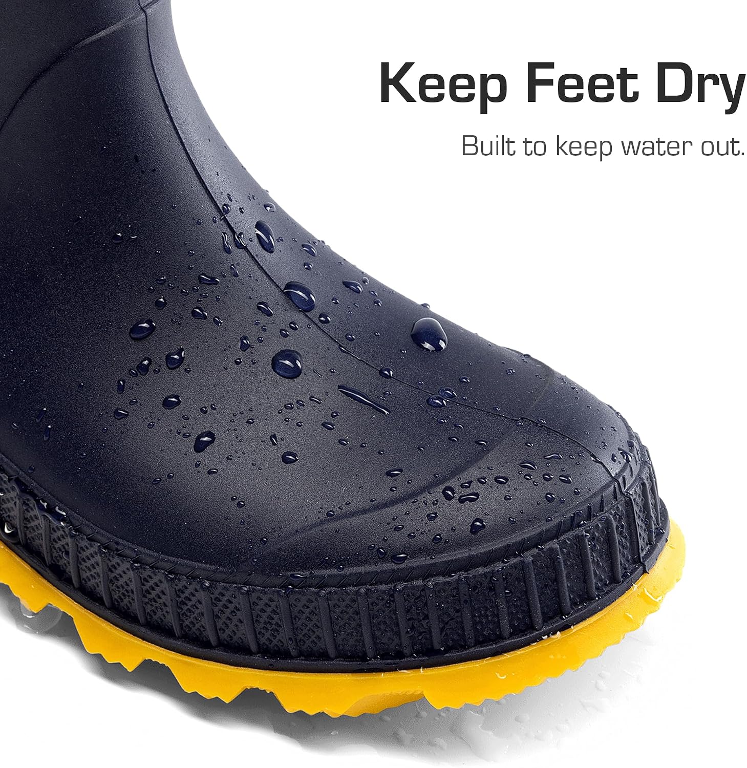 Kids Waterproof Outdoor Rain Boots | Lightweight,Non-Slip Outsole,Easy-On,Unisex Boys Girls,Outdoor Puddle Rainy Day