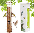 1PK Metal Wild Bird Feeder,Squirrel Proof Bird Feeders for Outside,Hanging 6 Port Tube Bird Feeder,Finch Bird Feeder