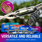 316 Stainless Steel Locking Chain Link, Threaded Quick Link Chain Connector