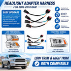 LED DRL Projector Headlights Assembly w/LED Bulbs For 2009-2018 Dodge Ram