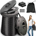 XXL Portable Toilet for Camping,880lbs Capacity,19.7" H Adjustable Outdoor Toilet with 7 Garbage Bags,Porta Potty for