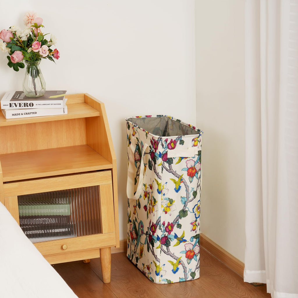 Slim Laundry Hamper Narrow Laundry Basket with Handles