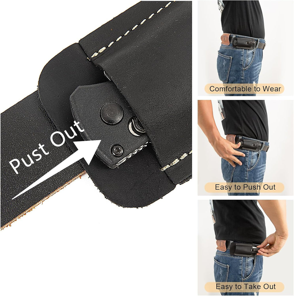 Knife Sheath,Leather Knife Sheath for Belt,Horizontal Carry Pocket Knife Holder,EDC Belt Organizer,Handmade Compact